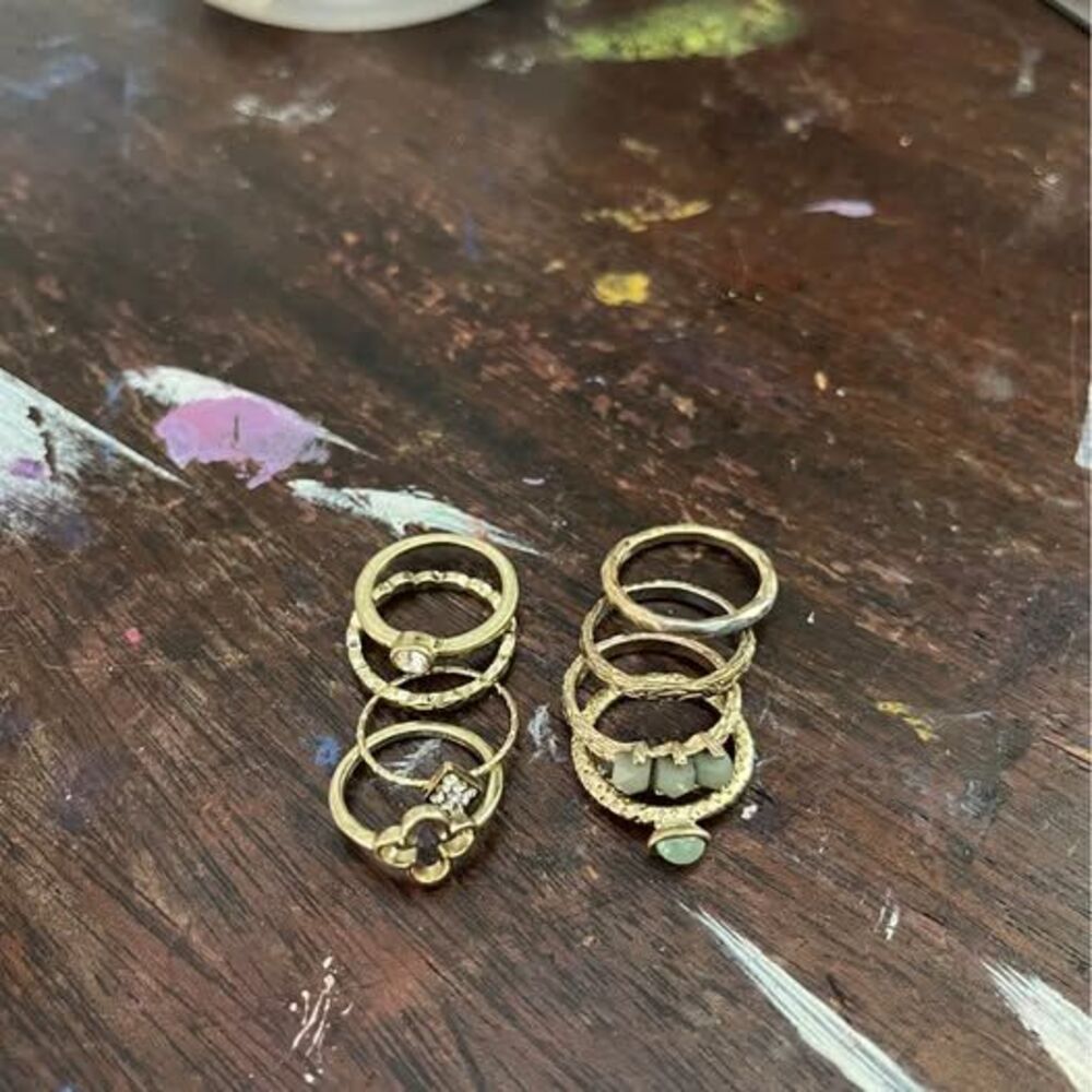 Gold-Toned Fashion Stacking Ring Set
